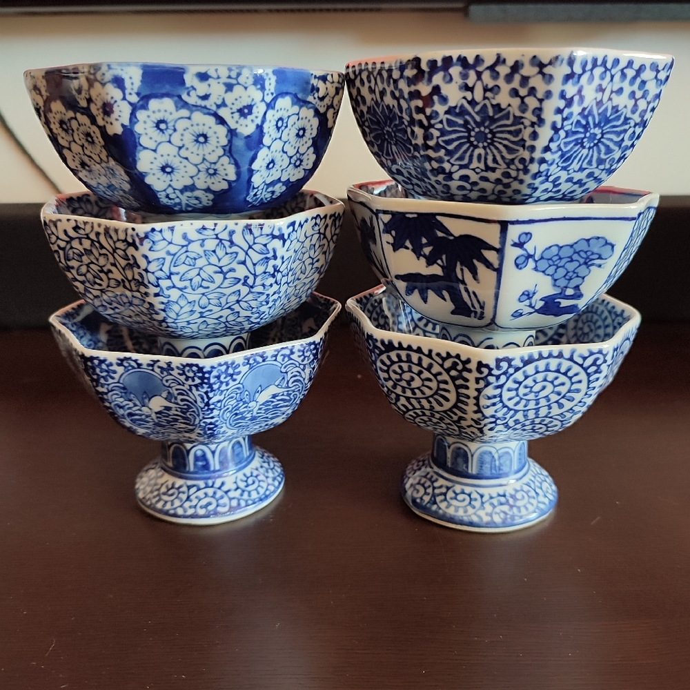 Vintage Japanese 'kobachi' small bowls - Set of 6